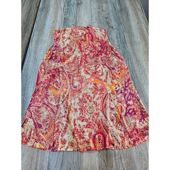 Jaclyn Smith Tops Women’s Orange Button Up Shirt Sleeveless Blouse Size Med - Picture 5 of 7